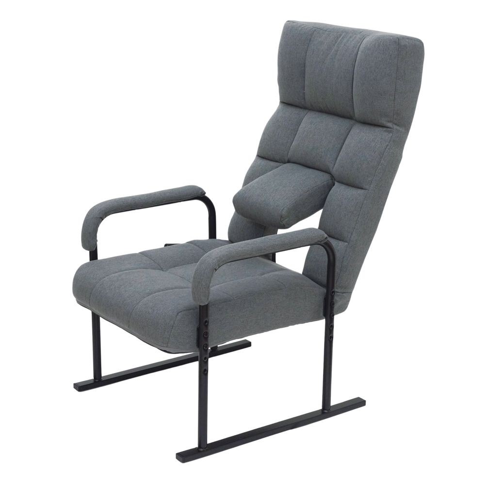 腰楽レバー式リクライニング高座椅子, グレー, 幅1240mm×奥行220mm×高さ555mm