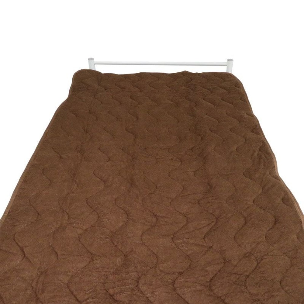 綿タオル地敷きパッド シングル, ベージュ, シングル