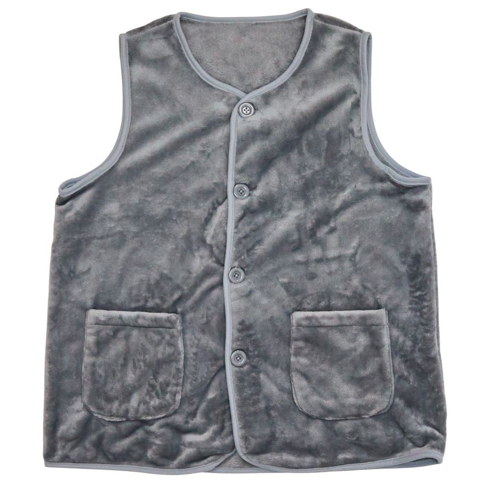 WIZ'A　ウィザ　ベストタイプの着る毛布　グレー, グレー, 着丈70cm