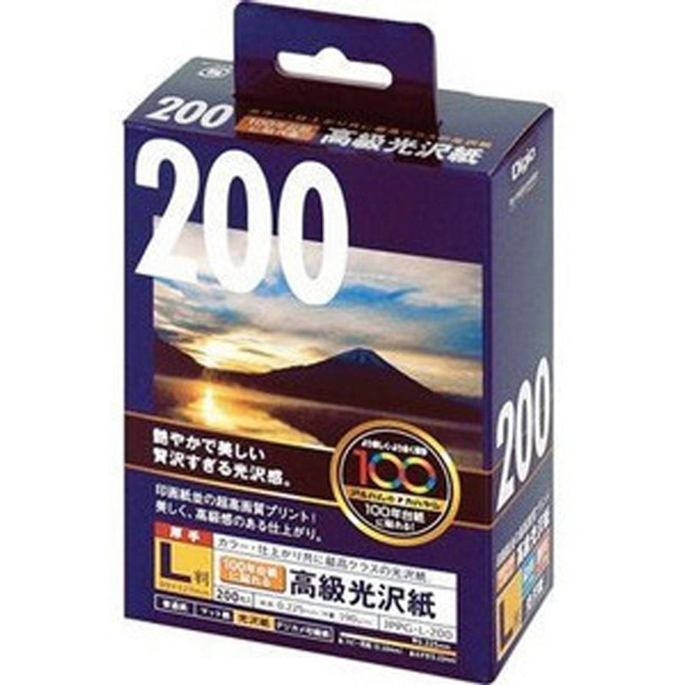 インクジェットプリンタ用紙　100年台紙に貼れる光沢紙　L判　200枚, -, L判