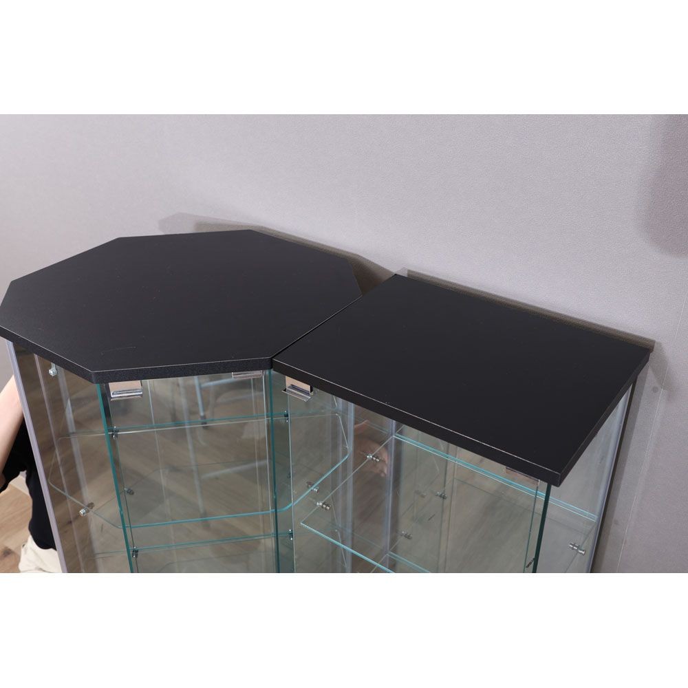 不二貿易 ガラスコレクションケース　ＢＡＡＬ　ＢＫ【メーカー直送・代引不可】, ブラック, 幅390mm×奥行300mm×高さ1195mm