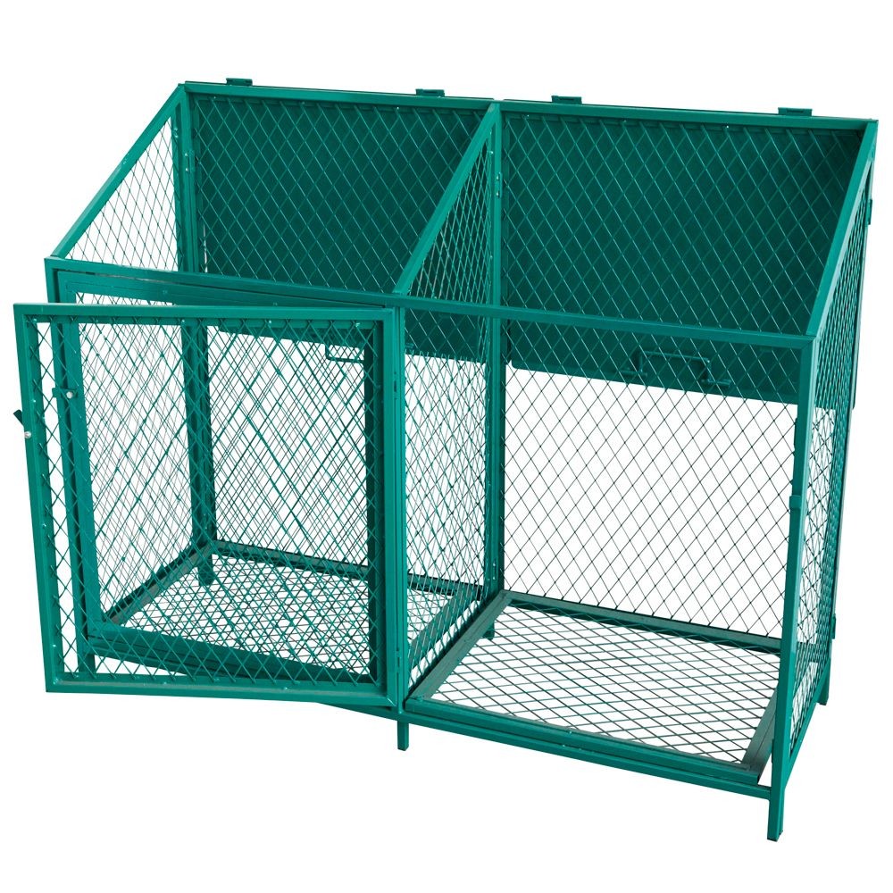 折りたたみができるスチールダストボックス　１２００ｗ, グリーン, 1個入り