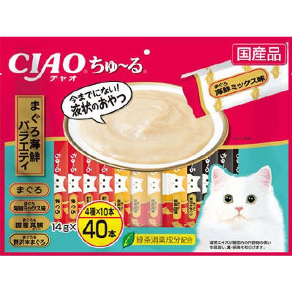 いなば CIAO ちゅ~る まぐろ海鮮バラエティ 14g×40本, まぐろ海鮮バラエティ, 14g×40本