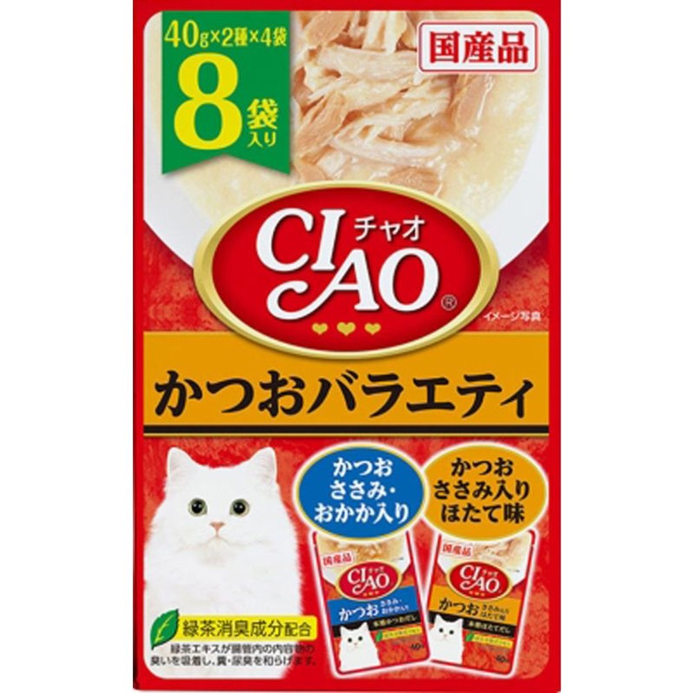いなば　チャオパウチ　かつおバラエティ　8袋, かつおバラエティ委, 40g&times;8袋