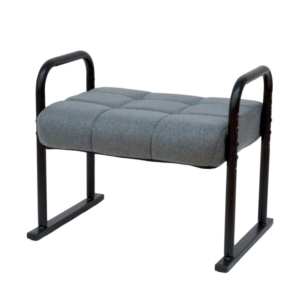 高さが変えられるオットマン, グレー, 幅480mm×奥行370mm×高さ200mm