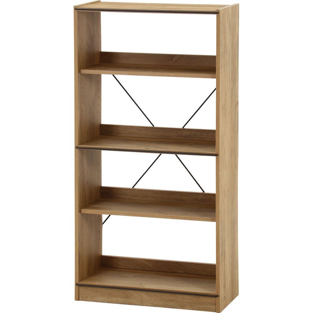 不二貿易 ＥＺＢＯオープンラック４段　ＯＡＫ　ＮＡ【メーカー直送・代引不可】, ナチュラル, 幅600mm×奥行280mm×高さ1200mm