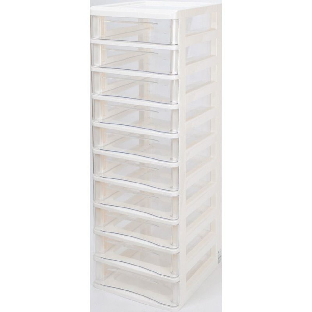 Ｂ4書類ケース　浅型10段　ホワイト, ホワイト, その他サイズ１