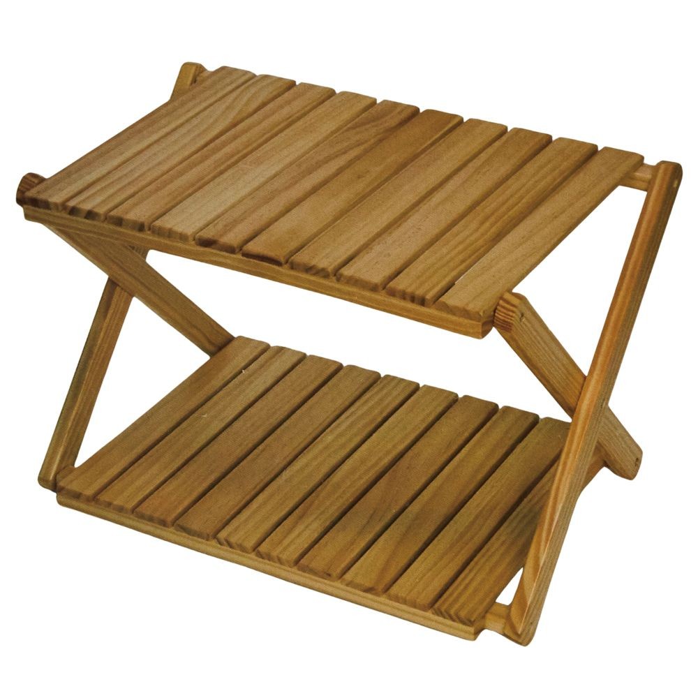 WIZ'A ウィザ　木製フォールディングラック　幅４６ｃｍ　２段, 天然木, 2段