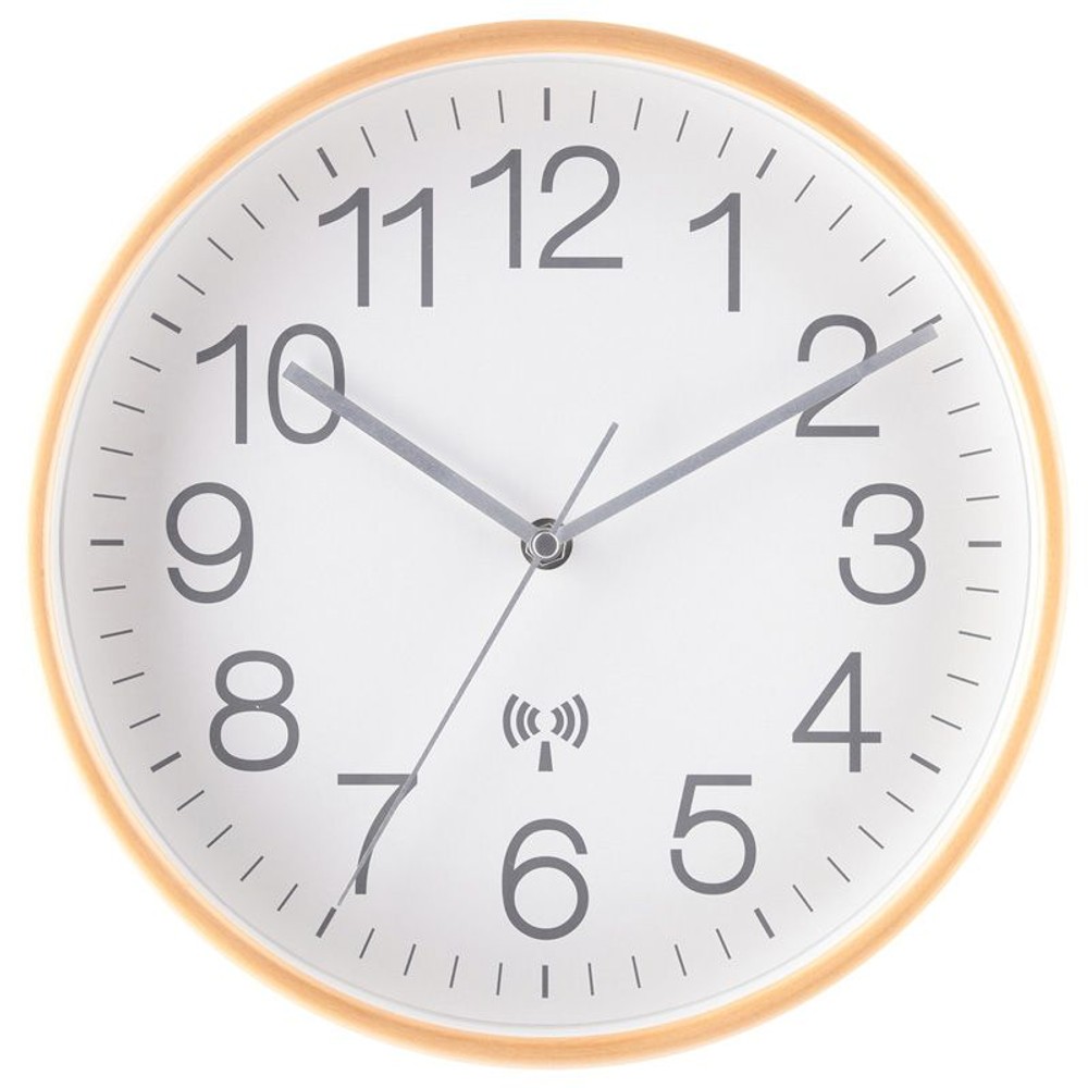 【廃盤】電波掛時計　プライウッド　28ｃｍ, ブラウン, 28cm