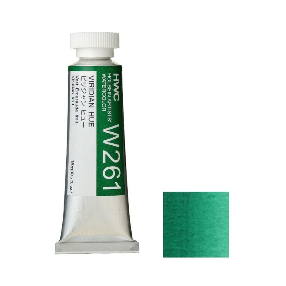 ホルベイン 透明水彩絵具 5号 (15ｍｌ) W261ビリジャン ヒュー, W261ビリジャンヒュー, 5号 (15ml) 