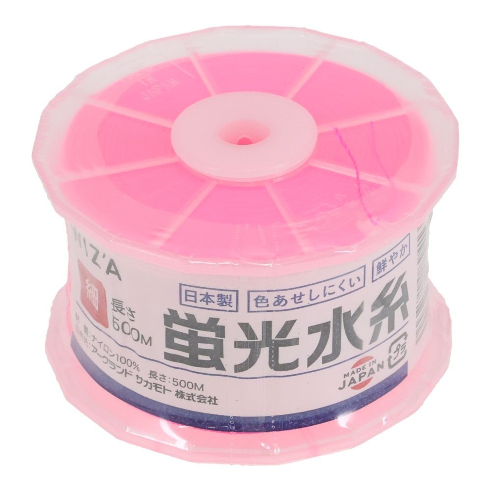ウイザ WIZ'A 　リール式水糸　細　５００Ｍ, ピンク, 500m