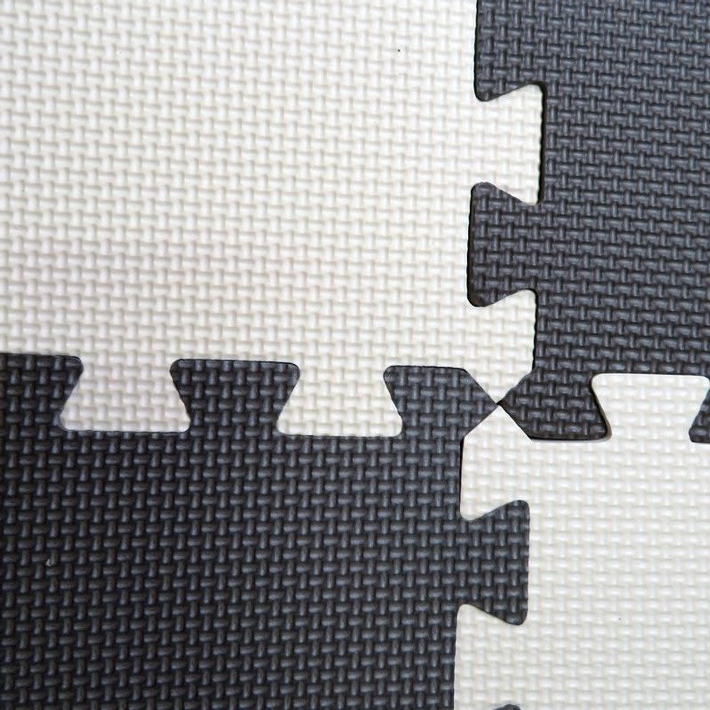 つなげるソフトマット　8枚組, ブラウンＸアイボリー, 32cm