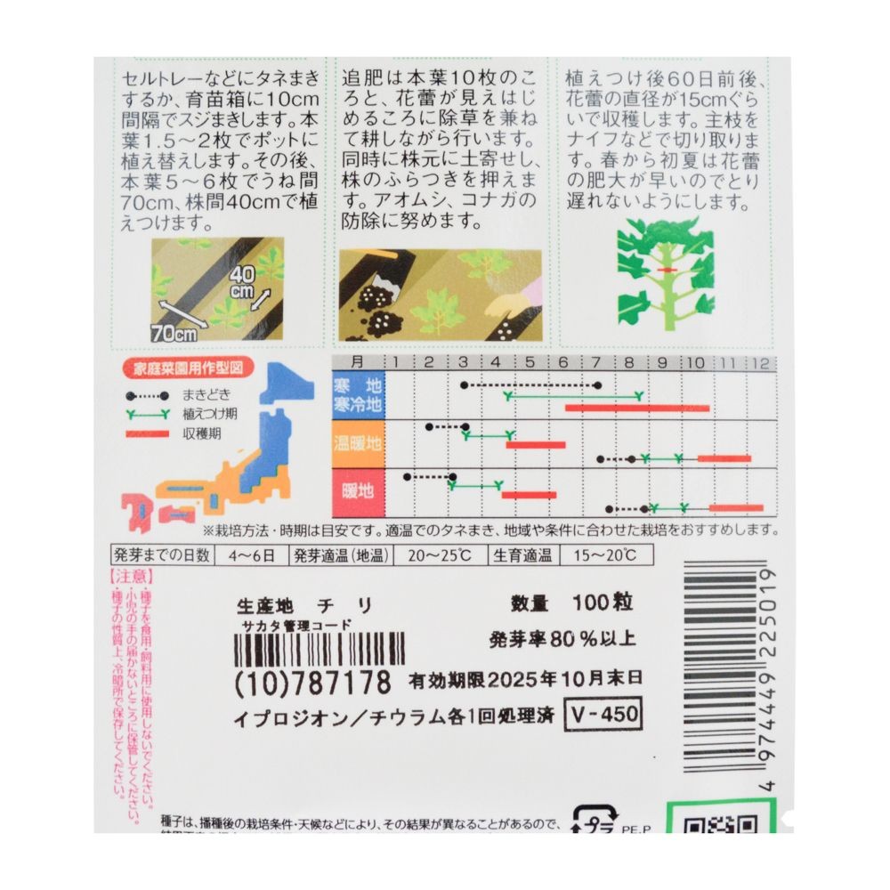 サカタ　　早どりブロッコリー, ブロッコリー, 100粒