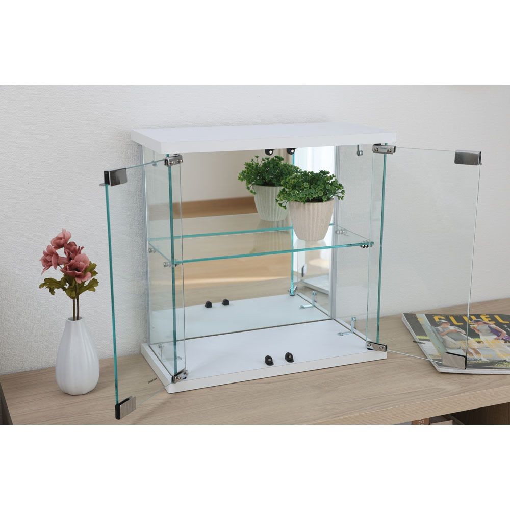 不二貿易 卓上ガラスコレクションケース　ＷＨ【メーカー直送・代引不可】, ホワイト, 幅425mm&times;奥行200mm&times;高さ425mm