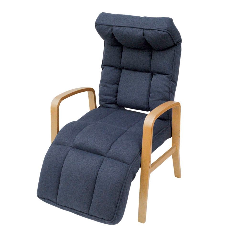 腰楽脚楽リラックスチェア, ネイビー, 幅910mm&times;奥行535mm&times;高さ380mm