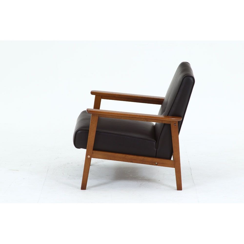 不二貿易 バイキャストＰＵソファ　ミート　１Ｐ　ＤＢＲ【メーカー直送・代引不可】, ダークブラウン, 幅640mm&times;奥行720mm&times;高さ700mm