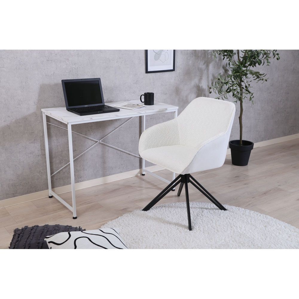 不二貿易 ダイニング回転チェア　ルナ　ＷＨ【メーカー直送・代引不可】, ホワイト, 幅580mm&times;奥行540mm&times;高さ830mm