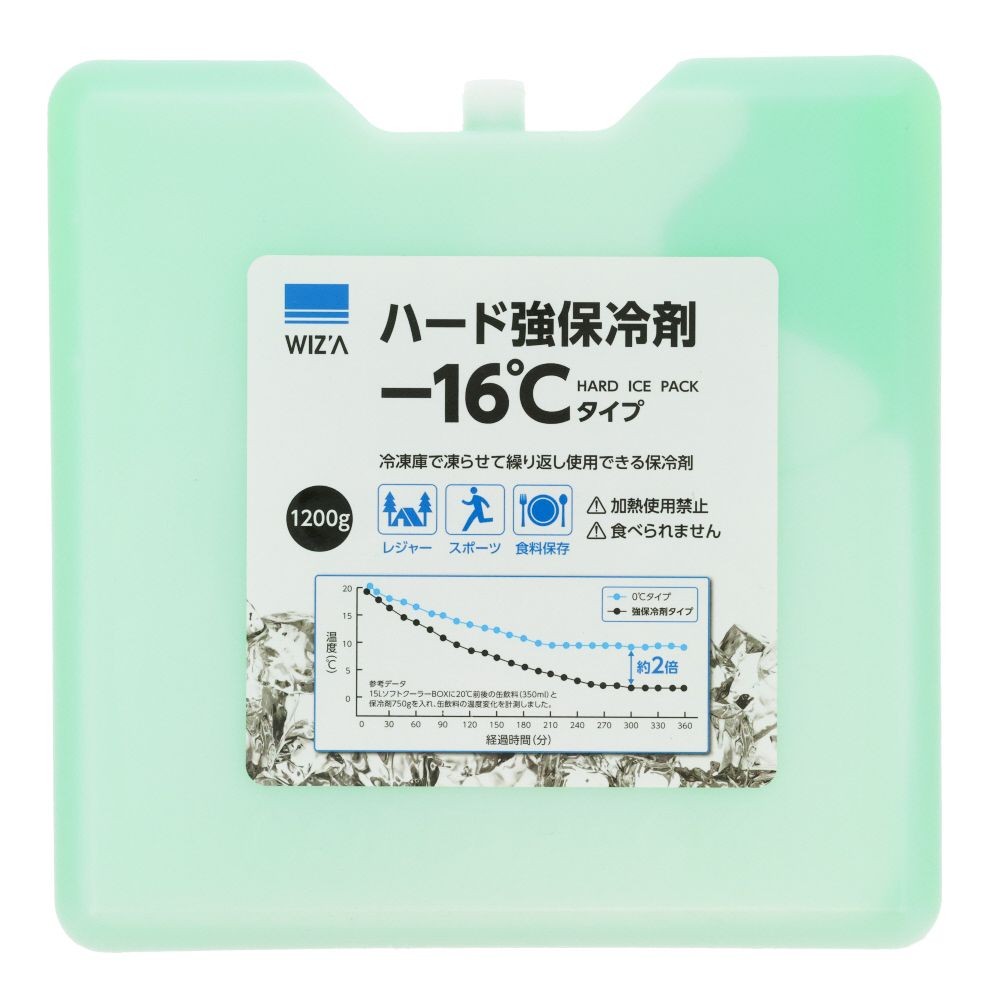 WIZ'A ウィザ　ハード強保冷剤ー１６℃タイプ　１２００ｇ, -16℃タイプ, 1200g