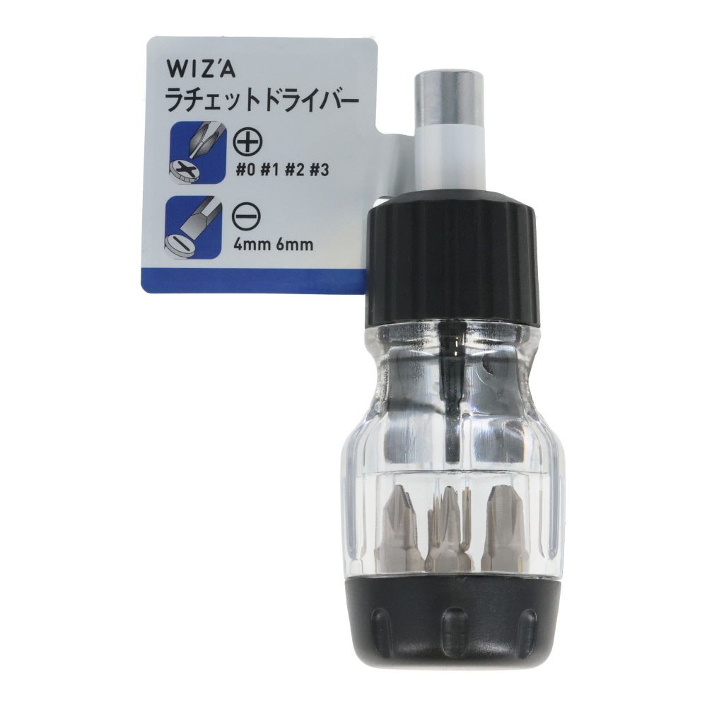 ウィザ WIZ'A　ラチェットドライバー（＋ーセット）, ブラック, 6種