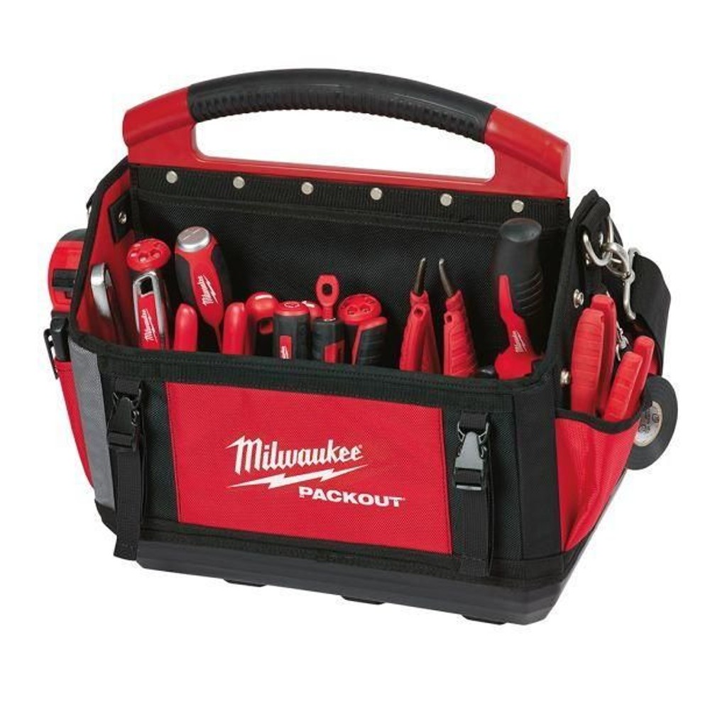 Milwaukee ミルウォーキー PACKOUT 15インチトートバッグ 48-22-8315N, レッド＋ブラック, 15インチ