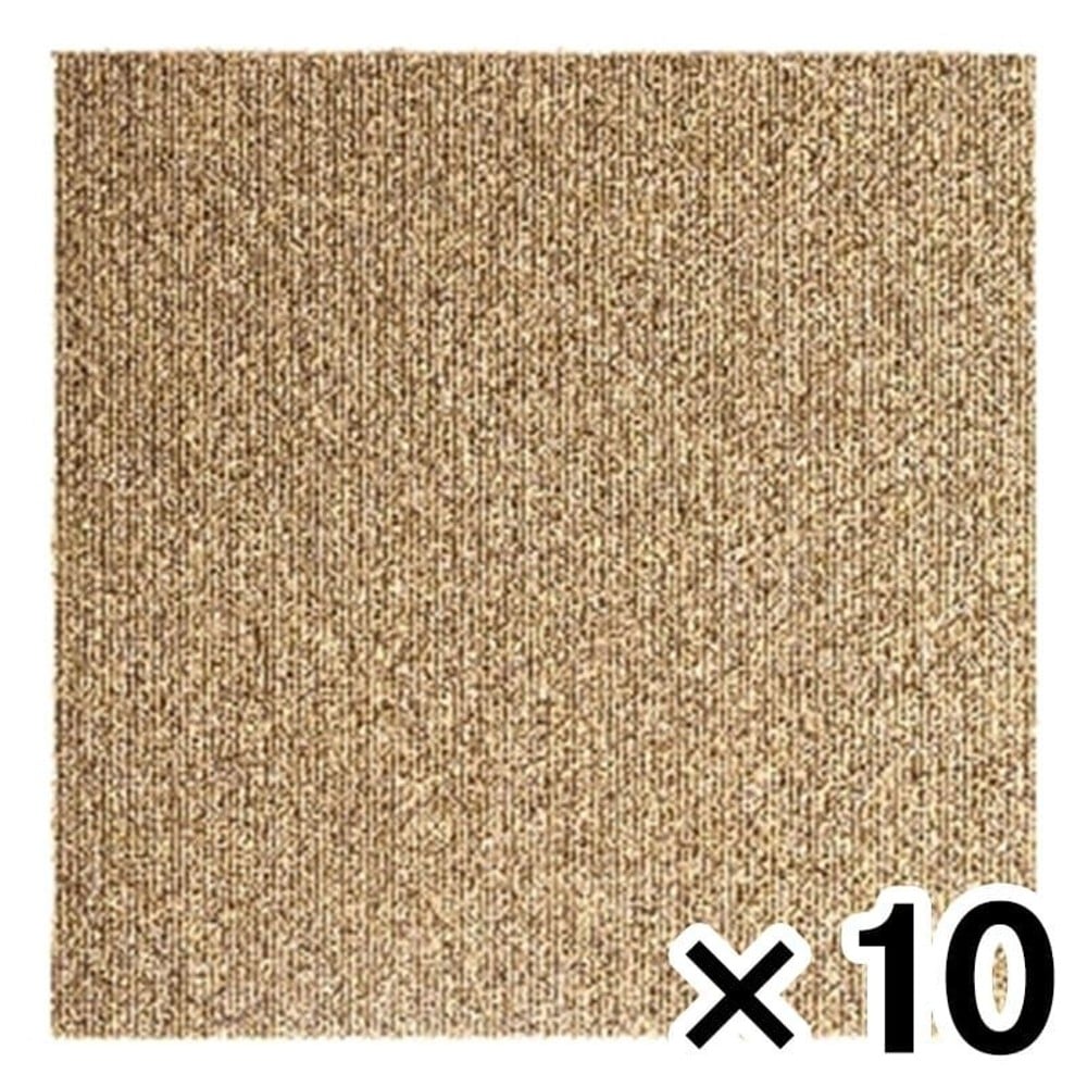 洗える吸着タイルマット　約40Ｘ40ＣＭ　ストライプＢＲ &times;10枚セット, チャコール, その他サイズ１