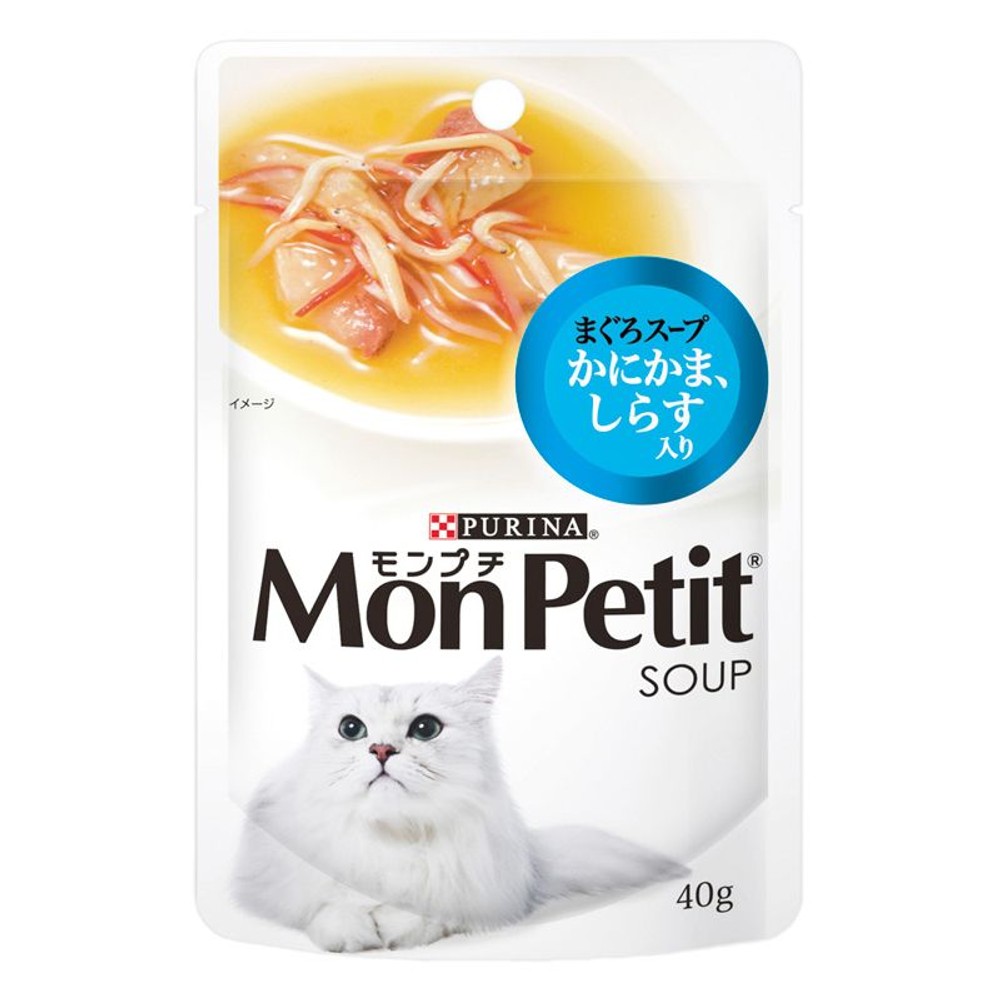 モンプチ　スープ　まぐろスープ　かにかま、しらす入り, かにかま、しらす入り, 40g