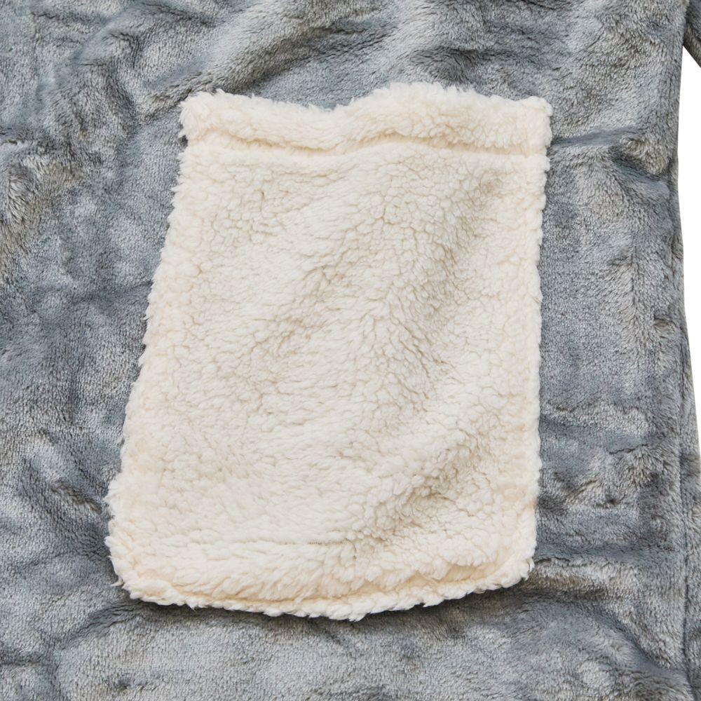 WIZ'A　ウィザ　衿付き着る毛布　ロング丈　グレー, グレー, フリーサイズ