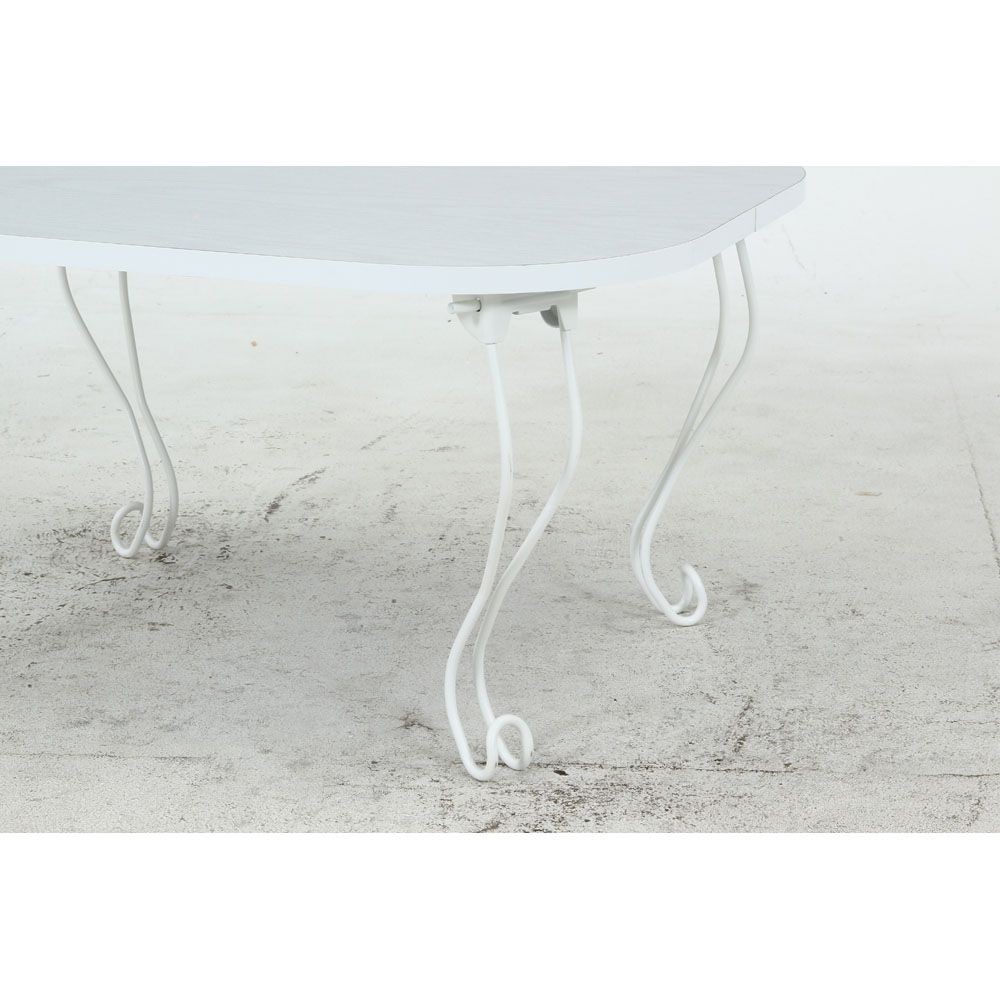 不二貿易 ねこ脚テーブル　６０４８　ホワイト（木目）【メーカー直送・代引不可】, ホワイト, 幅600mm&times;奥行480mm&times;高さ315mm