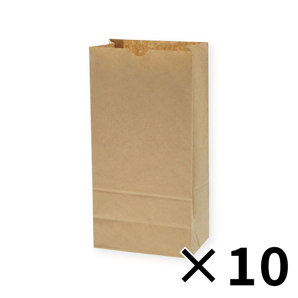 【10個セット】HEIKO 紙袋 角底袋 No.12 未晒無地 100枚/袋 クラフト シモジマ 【メーカー直送・代引不可】, 無地, 4011200