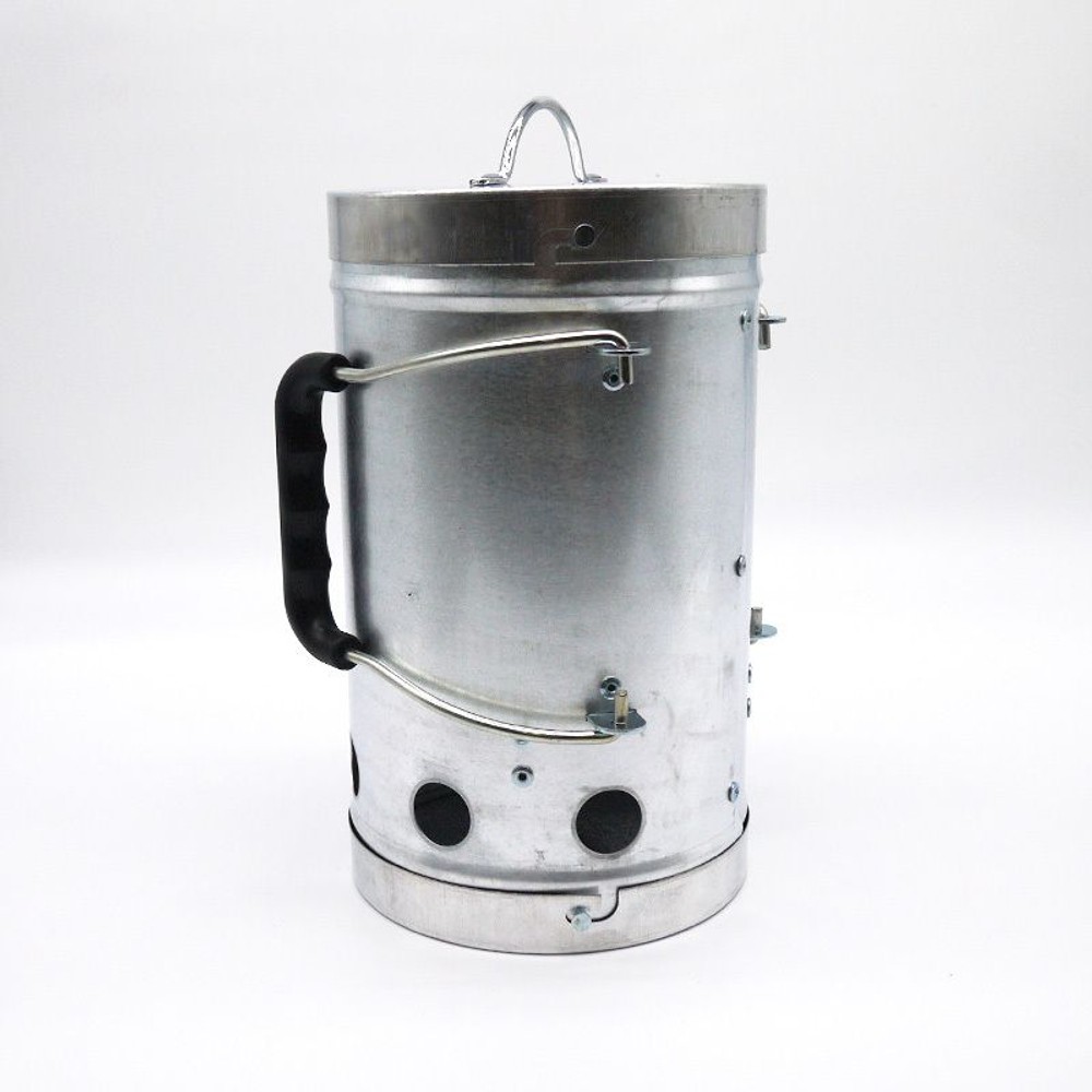 火起こし兼用火消し壺 トング付, 亜鉛メッキ, 190&times;170&times;310mm