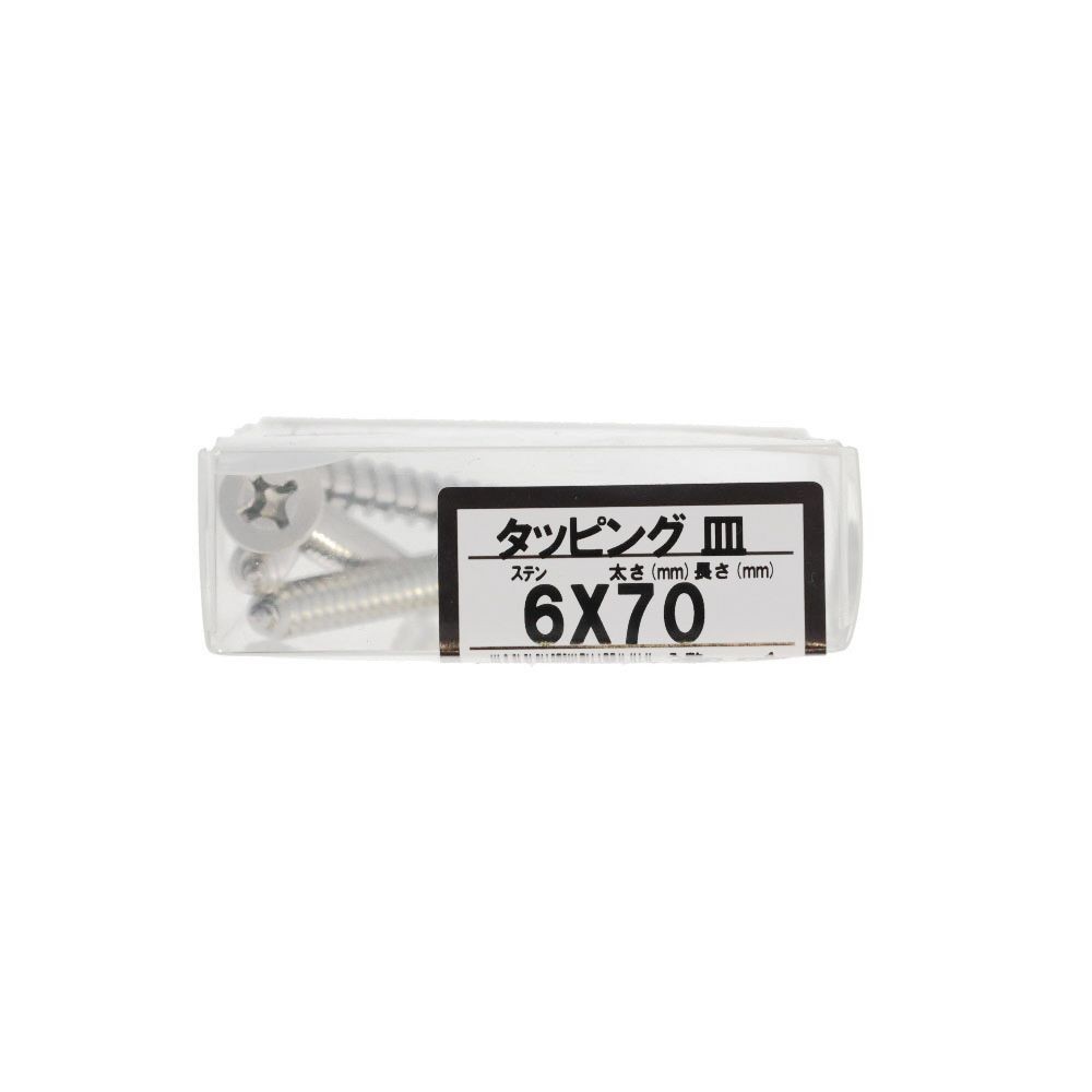 ステン　タッピング　皿　６Ｘ７０　６３４ー０７４９, ステンレス, 6&times;70