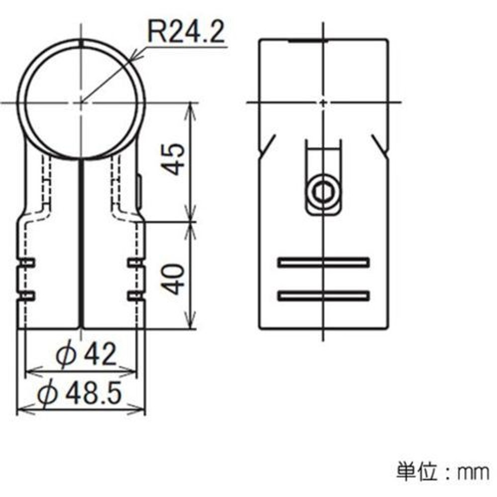 YAZAKI 矢崎化工 &Phi;42用 イレクターメタルジョイントLJ-1A, ブラック, LJ-1A