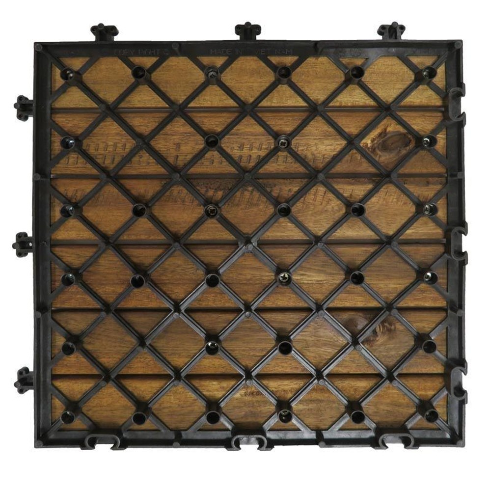 ジョイント式ウッドパネル　クロス（アカシア）&times;６枚セット, クロス（アカシア）, 6個セット