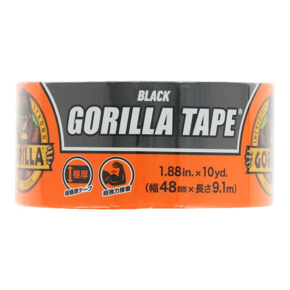 KURE 強力補修テープ ゴリラテープ ブラック 48mm&times;9．1m&times;厚さ0．43mm, ブラック, 48mm&times;9.1m