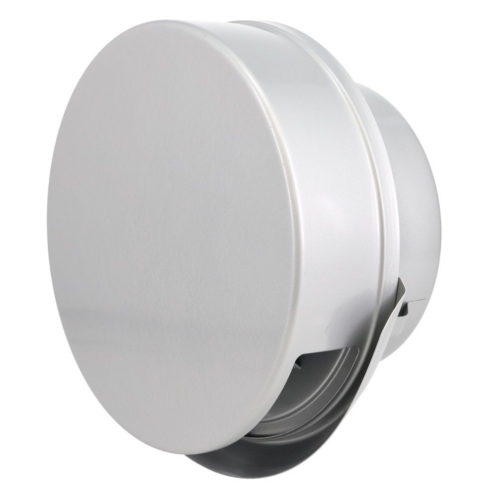 自然　防雨フラット型フード付ガラリ　１５０Φ, メタルグレー, φ150