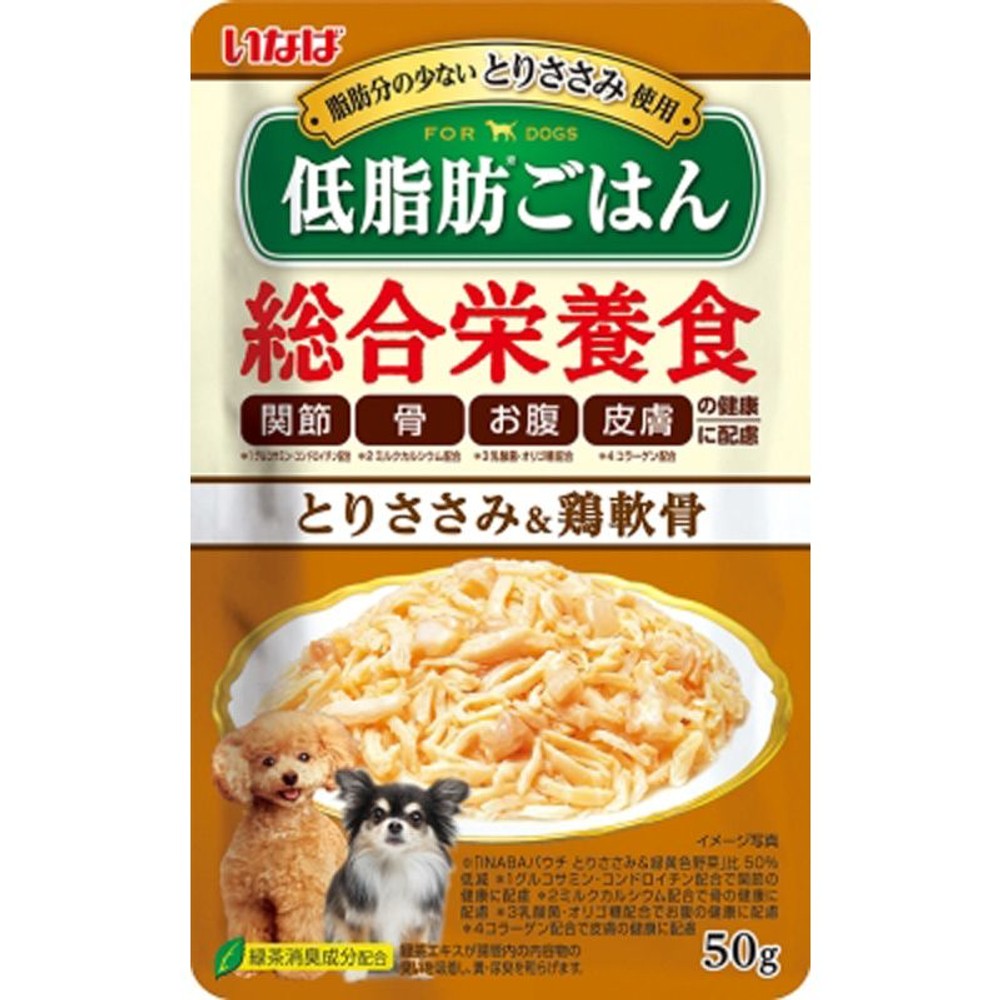 いなば 低脂肪ごはんとりささみ&鶏軟骨 50g, とりささみ&鶏軟骨, 50g