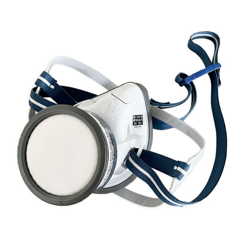 重松製作所（SHIGEMATSU WORKS） 直結式　小型　防毒マスク　白磁　ＴＳ／ＯＶ防じん機能付有機ガス用吸収缶付 TW01-M-WH, 黒, TW01-M-WH