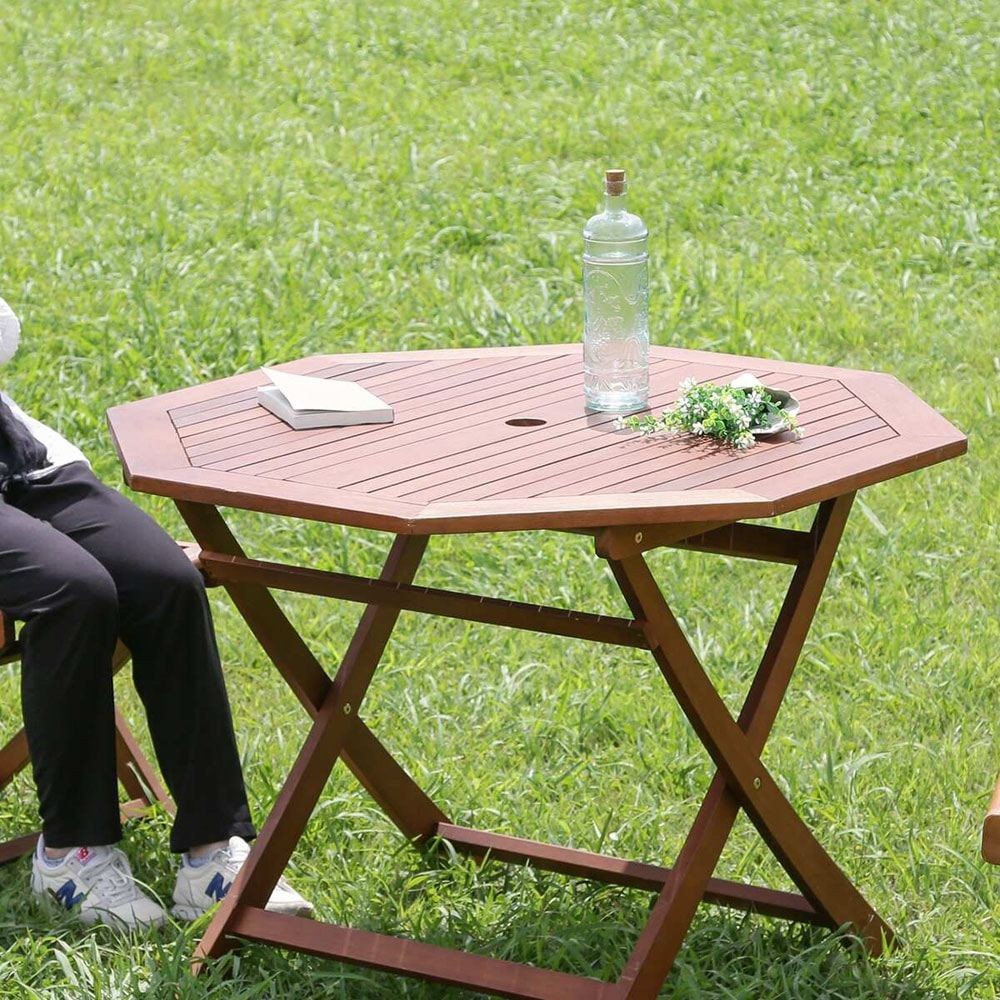 八角テーブル　110ｃｍ　＃ＧＴ05ＦＢ【メーカー直送・代引不可】, ブラウン, 110cm