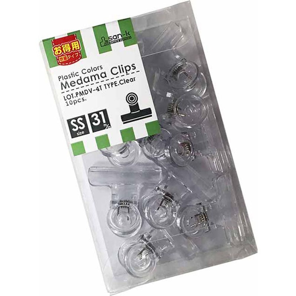プラカラー目玉クリップBOX　透明　10個入, 透明（小小）, 小小
