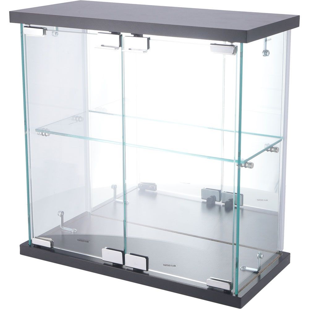 不二貿易 卓上ガラスコレクションケース　ＢＫ【メーカー直送・代引不可】, ブラック, 幅425mm&times;奥行200mm&times;高さ425mm