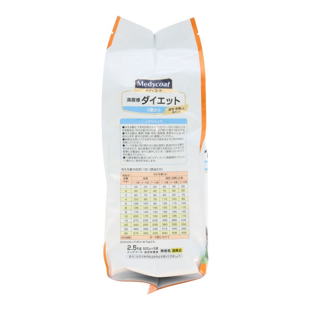 ペットライン　メディコート満腹ダイエット１歳　２．５ｋｇ, 1歳から, 2.5kg