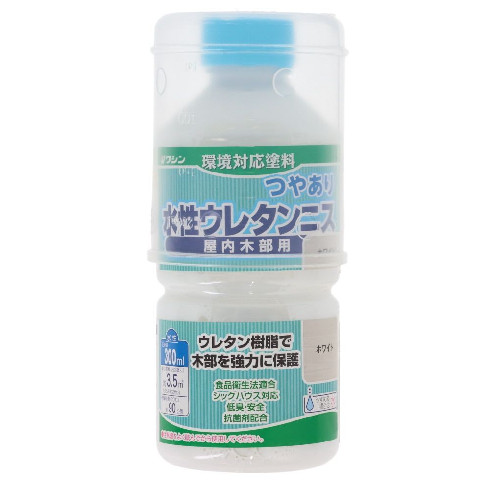 水性ウレタンニス　300mL　ホワイト, つやありホワイト, 300ml