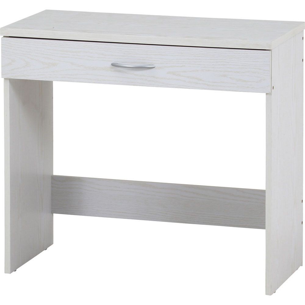 不二貿易 引き出し付きデスク　オークＷＨ【メーカー直送・代引不可】, ホワイト, 幅800mm&times;奥行415mm&times;高さ720mm