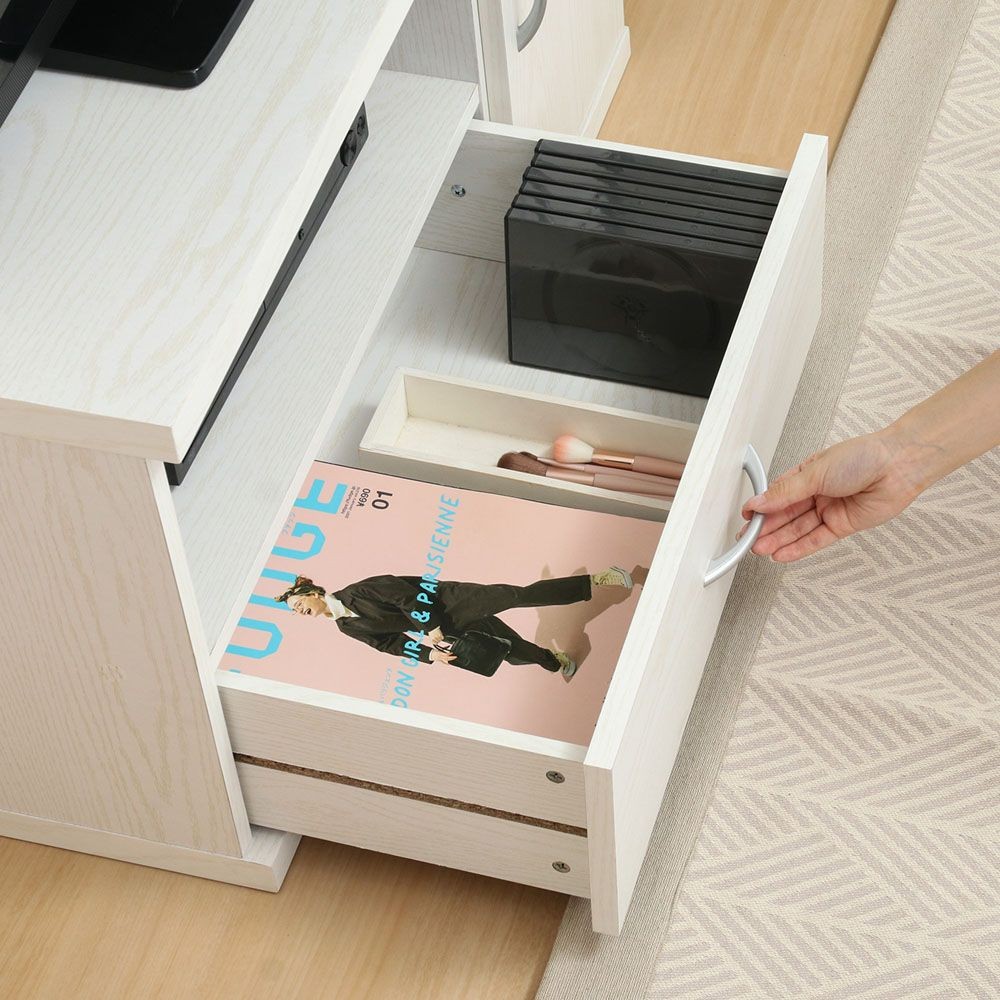 不二貿易 ラルゴ　ローボード　オークＷＨ【メーカー直送・代引不可】, ホワイト, 幅890mm&times;奥行415mm&times;高さ450mm