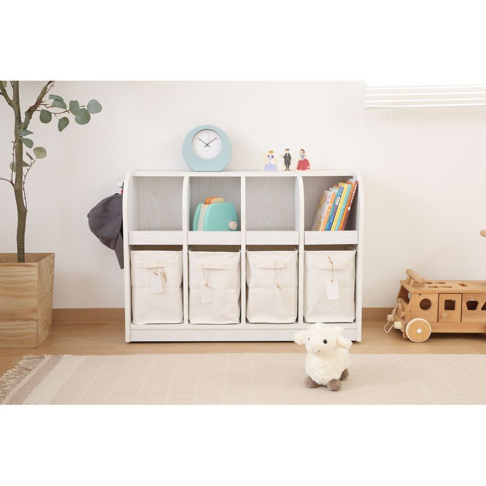 不二貿易 キッズブックラック　オークＷＨ【メーカー直送・代引不可】, ホワイト, 幅865mm&times;奥行298mm&times;高さ600mm