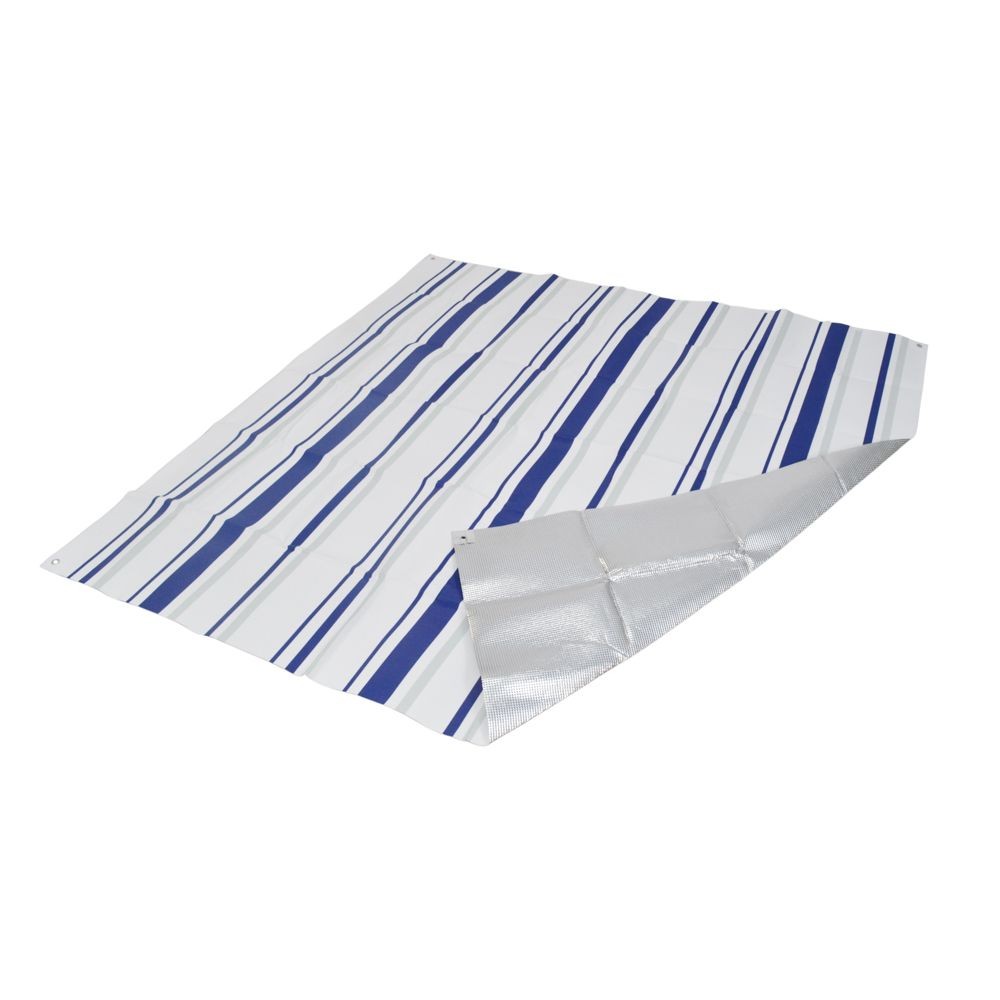 ソフトクッションレジャーシート　ストライプ, ブルー／グレー（S）, Sサイズ