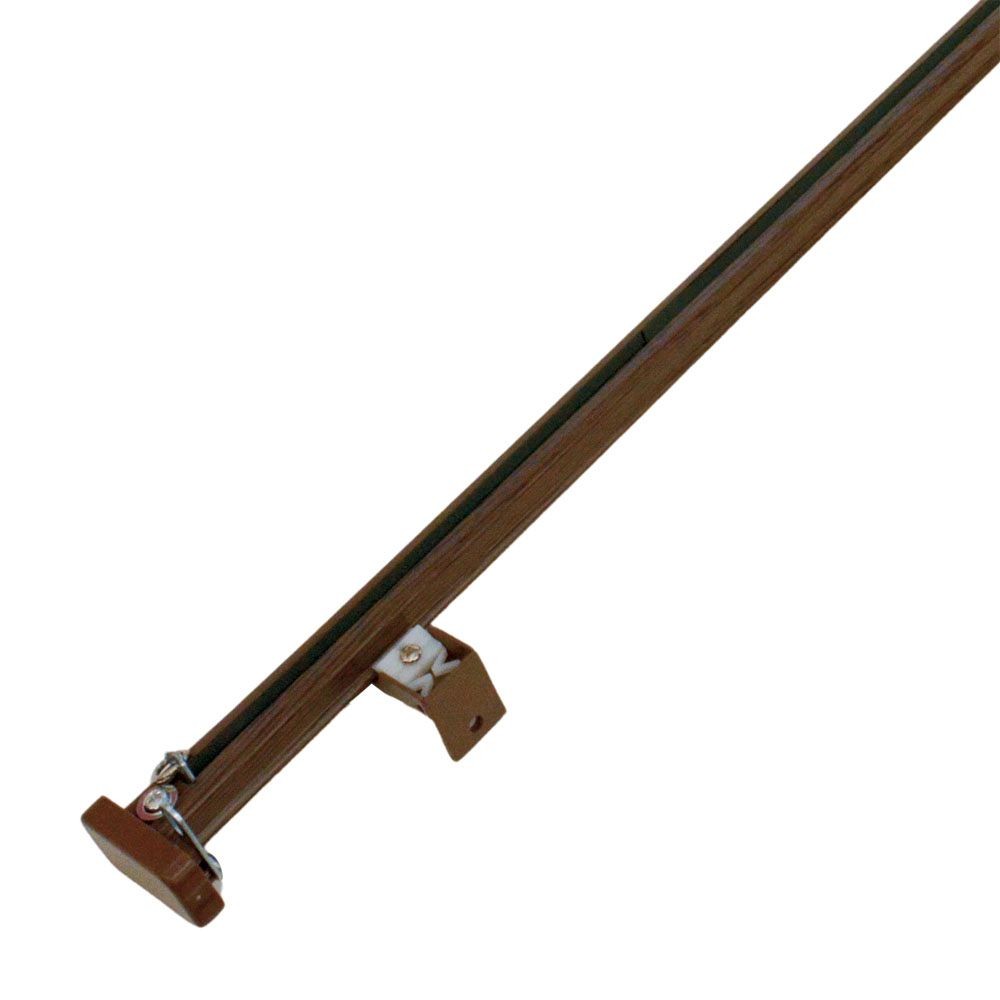 伸縮角型カーテンレール　４．０ｍ用シングル, 木目ホワイト, 4.0ｍ用シングル