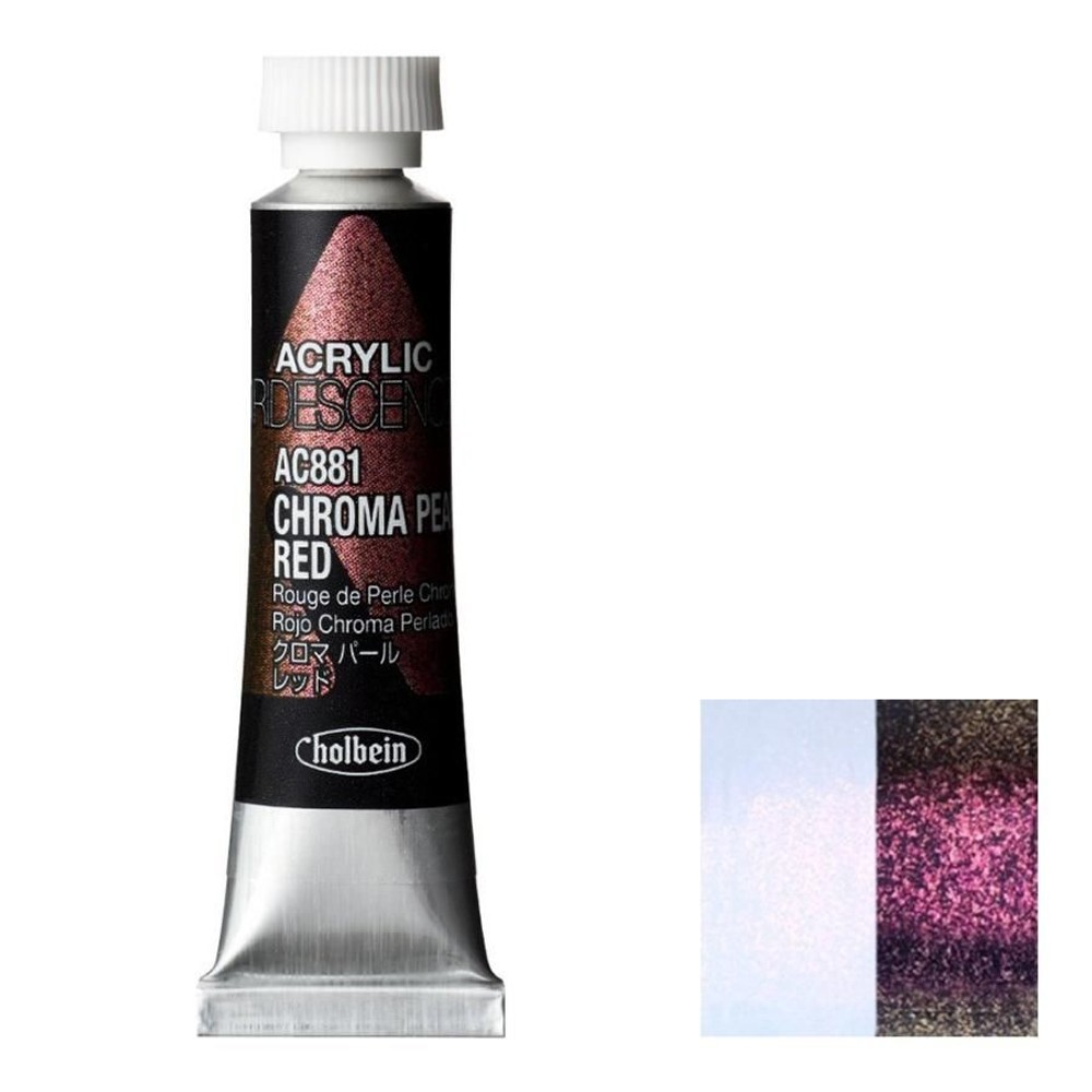 ホルベイン アクリリック カラーイリデッセンス 5ml AC881 クロマパール レッド 14881, AC881クロマパールレッド, 5ml
