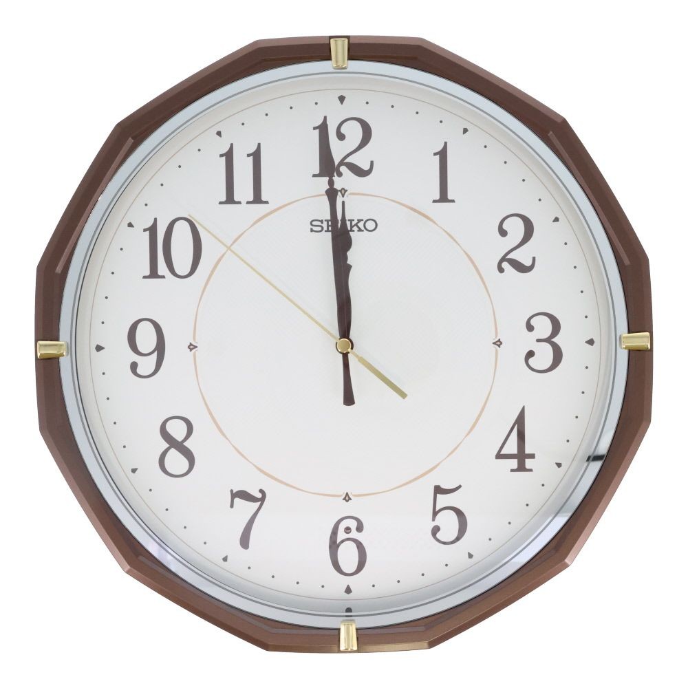 ＳＥＩＫＯ　掛時計　電波クロック, 茶, 30cm