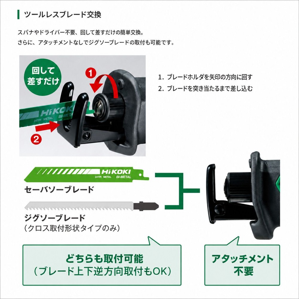 【数量限定・店頭陳列品】ハイコーキ コードレスセーバーソー CR18DA（XP）特典バッテリー1個付き, グリーン, 354&times;179&times;84mm